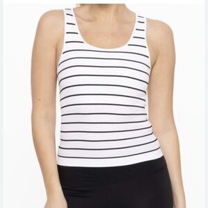 Women's Striped Tank Top - Black and White